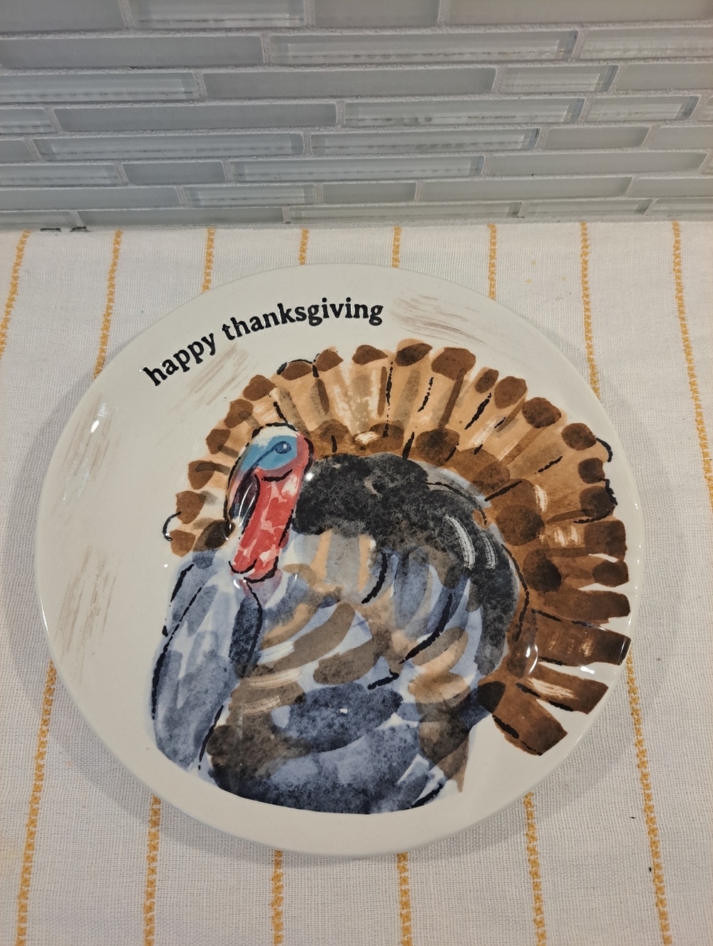Mud Pie "happy thanksgiving"  Plate